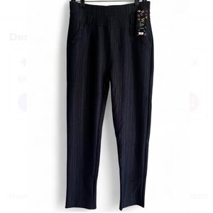W&J Fashion Navy Pinstripe trousers dress Pants